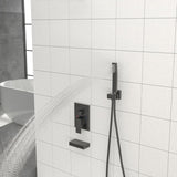 Shower System with Waterfall Tub Spout,12 Inch Wall Mounted Square Shower System with Rough-in W124381871