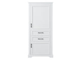 71-inch tall freestanding bathroom vanity with damping-hinge doors and drawers, featuring a modern N729P335588K