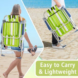63*70*99cm Heightened Oxford Cloth Silver White Aluminum Tube Bearing 100kg Beach Chair Green 51900135