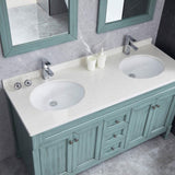 White Oval Undermount Bathroom Sink With Overflow W122549614