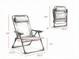 Blue 4-Pack Folding Camping Chairs Patio Chairs with Removable Headrest for Garden Picnic Outdoor 49334353