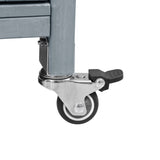 K&K 53.3" Outdoor Kitchen Island with Raised Shelf, Solid Wood Storage Cabinet with Stainless Steel N707P250628G
