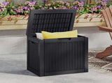 35 Gallon Resin Outdoor Deck Box, Lockable Waterproof UV Resistant Storage Container for Patio 62116096