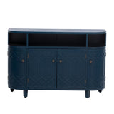 U_Style Curved Design Storage Cabinet made of Fraxinus Mandschuric Solid Wood Veneer, Featuring Four N711P247437V