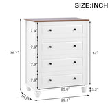 Modern Chest of Drawers, 4 Drawer Dresser, Tall Wood Storage Cabinet for Living Room, Entryway, W1157P307939
