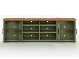 96 inch TV Stand Console for TVs up to 100 inches, No Assembly Requried, Sage Green and Fruitwood B108P160212