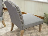Mod Urban Style Solid Wood Nailhead Grey Fabric Padded Parson Chair, Set of 2 T2574P164550
