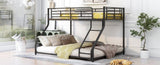 ZNTS Metal Floor Bunk Bed, Twin XL over Queen, Black MF309470AAB