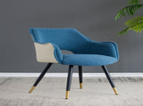 Set of 2 Blue Fabric Side Chair, Living Room Bedroom Kitchen Vanity Accent Chair, 23" x 23" x 34" W2078127365