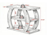 23.6" End Table, 3-Tier Farmhouse Side Table with Geometric Metal Frame, Rustic Accent Table for 64805128