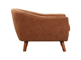 Mid-Century Modern Accent Chair 1pc Rust-hued Chenille Fabric Upholstered Channel Stitched Back B011P182509