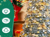 6 FT Snow Flocked Pre-lit Artificial Pop Up Christmas Tree with 100 Warm Lights and Golden Ornaments 77360414