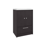 Bathroom Vanity, 2 Doors, 1 Drawer, Black Wengue B097P350324