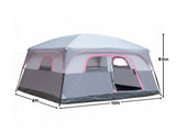 6 Person Outdoor Camping Tent, Waterproof Windproof Easy Setup, Double Layer Family Camping Tent 59606108