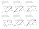 6pcs Injection Molding Classic Garden Plastic Folding Chair White 79236463