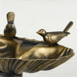 Bronze bird bath feeder with flowerpot base 90641002