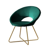Slatina Green Silky Velvet Upholstered Accent Chair with Gold Tone Finished Base T2574P164520