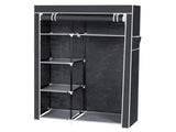 64" Portable Closet Storage Organizer Wardrobe Clothes Rack with Shelves Gray 48294238