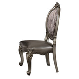 Silver and Antique Platinum Oval Back Side Chairs B062P182710