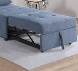 Contemporary Blue Gray Sleeper Sofa Chair Pillow Plush Tufted Seat 1pc Convertible Sofa Chair Sherpa B011P163903