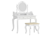 Modern Concise 4-Drawer 360-Degree Rotation Removable Mirror Dresser White 32759839 20407644