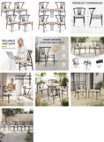 4PCS Weave Dining Chair, Mid-Century Modern Metal Rattan Chair for Kitchen Dining Living Room, 82470228