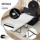 57.9" Orisfur Pull Out Sofa Bed Loveseat Sleeper with Twin Size Memory Mattress with Two USB Ports N719P210624B