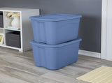 Large Storage Bin, 18 Gallon Durable Plastic Storage Tote with Snap-on Lid, Light Blue, 8 Pack 67091831