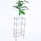 ZNTS XM-207S Rectangle Carbon Steel Metal Assembly 4-Shelf Storage Rack Silver Gray 93246884