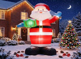 12.6FT Santa with Gift Box Inflatable, 6 LED Lights, 210D Polyester, US Plug 54108835