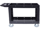 Functional Service Trolley, Dual-Shelf 550LBS Robust Plastic Mobile Utility Cart with 360&deg 66678385