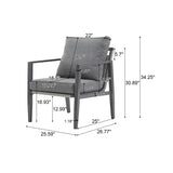 Gray Aluminum Lounge Chair with Sleek Rope Accents and Comfortable Cushions, Perfect for Modern N767P237034G