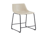 (Set of 2) Vintage Style 24-Inch Armless Industrial Faux Leather Counter Stool with Metal Legs and N780P170743C