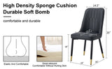 Black dining chairs and living room chairs. PU material and metal legs, suitable for kitchen, living W1151118969
