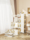 4-Tier Rolling Storage bookcase with Wheels, Large Capacity Storage bins, Mobile Multifunction 32662440