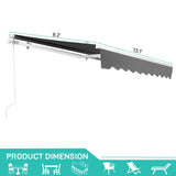 13*8FT gray retractable awning aluminum alloy bracket polyester cloth retractable 83374909