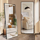 LED Mirror Full Length Mirror with Lights Wide Standing Tall Full Size Mirror for Bedroom Giant Full W2709P178789