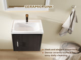 20" Floating Bathroom Vanity, Wall Mounted Plywood Cabinet with Ceramic Sink & Soft-Close Doors for B2775P549726