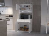 Santa Maria 1-Drawer 1-Shelf Area Pantry with Adjustable Metal Legs White B06280024