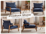 Cloud Shaped Indoor Leisure with Solid Wood Armrest & Solid Wood Frame, Chenille Fabric Accent 20845574