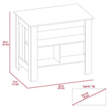 ZNTS Rockaway 3-Shelf Kitchen Island White and Walnut B06280055