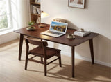 47" Walnut Dining Table for 4-6 People, Rubber Wood Legs Kitchen Table with Smooth Veneered Top 91408518