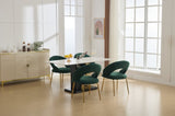 061-Set of 1 Teddy Fabric Chairs With Curved Backrest and Golden Metal Legs for Kitchen or W527P255488