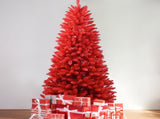 6FT Red Christmas Tree Pure Red PVC Tree with 804 Tips, Hinged Branches for Easy Setup, Stable 78490646