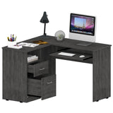 Raleigh L-Shaped Desk, Two Drawers, One Shelf, CPU Storage B128P148968