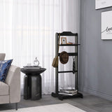 Accent Portable Garment Rack,Clothes Valet Stand with Storage Organizer,Black Finish W760P145329