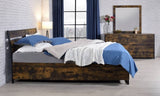 Rustic Oak and Black 6-Drawer Dresser B062P209035