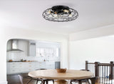 15.7'' Low Profile Bladeless Ceiling Fan with Lights Kit and Remote 6 Wind W3775P385462
