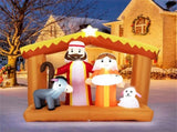 6ft Inflatable Nativity Scene - 6 Built-in LED Lights Weather-Resistant Polyester Xmas Outdoor Decor 92207829