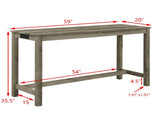 59 Inch Bar, Dining, Sofa with Power Outlet, 3 Upholstered Stools, 4 Piece Bar 13936224